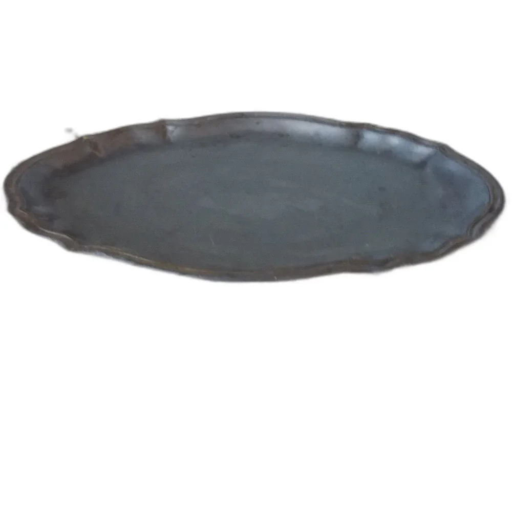 Vintage Pewter Arte Italica Peltro Scalloped Medium Oval Tray 13.5 x 9.5 - Picture 2 of 3